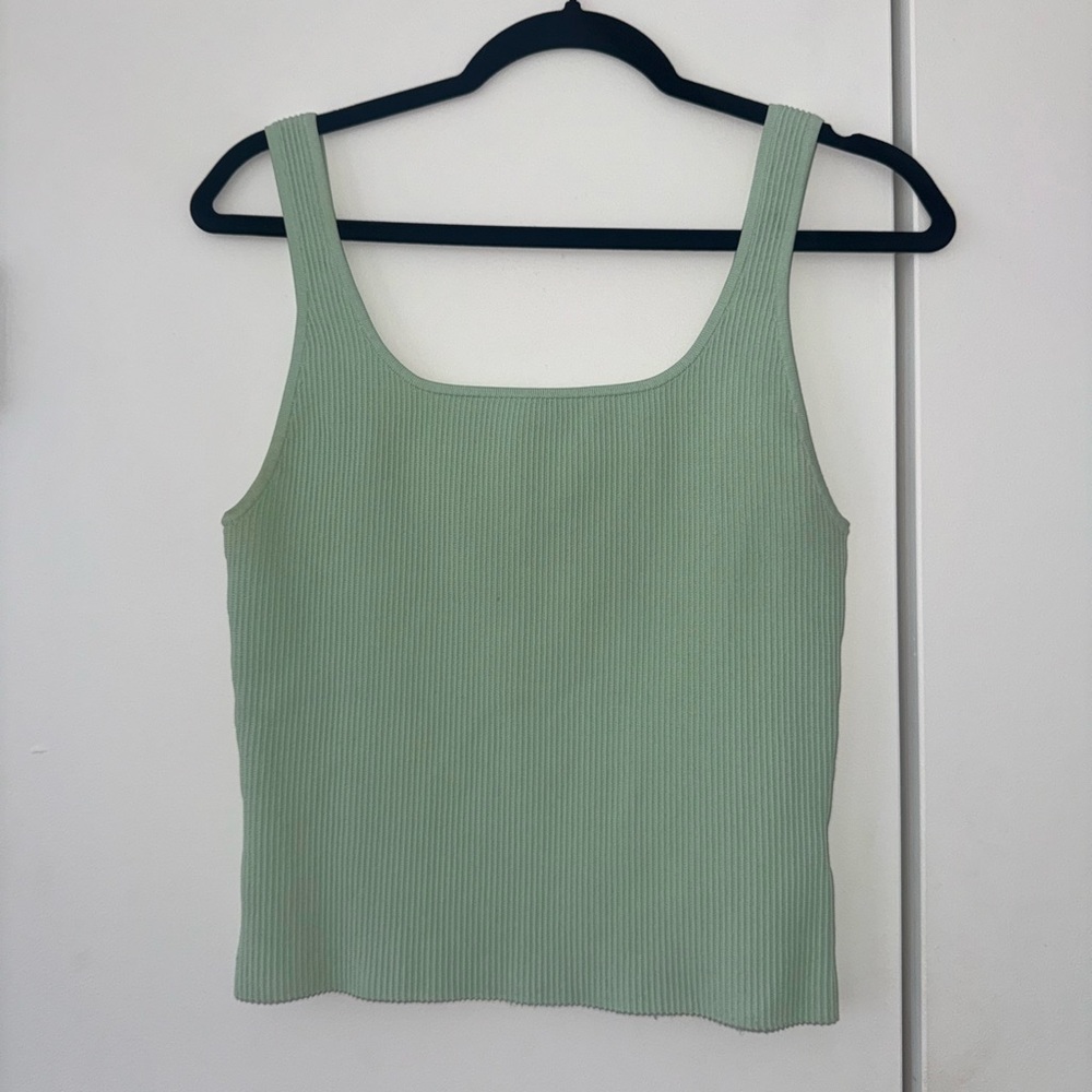 Aritzia Babaton Mint Green Sculpted Knit Tank